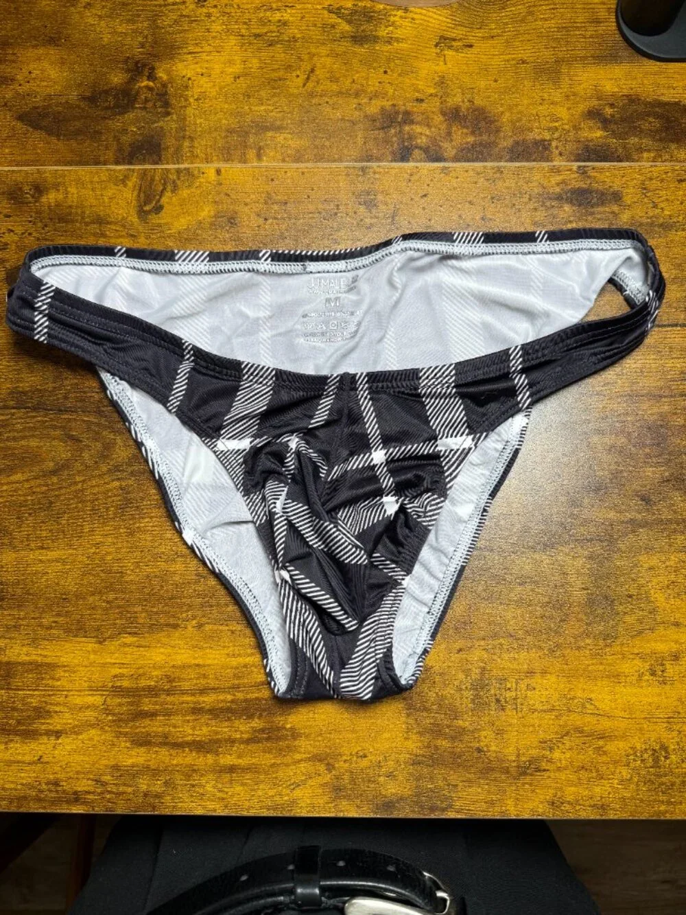 JJ Malibu: Men's Slimmer Bulge Briefs - OG Plaid